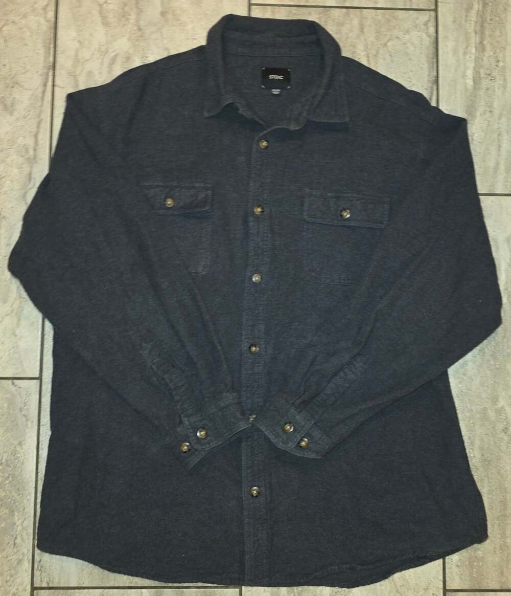 Stoic Flannel Shirt Size XXL/TTG Dark Gray Button Up